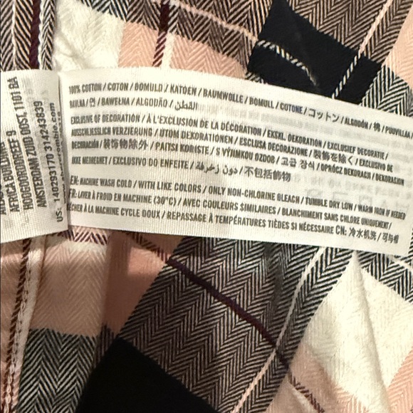 Abercrombie & Fitch Sz M Women’s Boyfriend Flannels-Black, White, Pink, and Blue - Picture 5 of 9